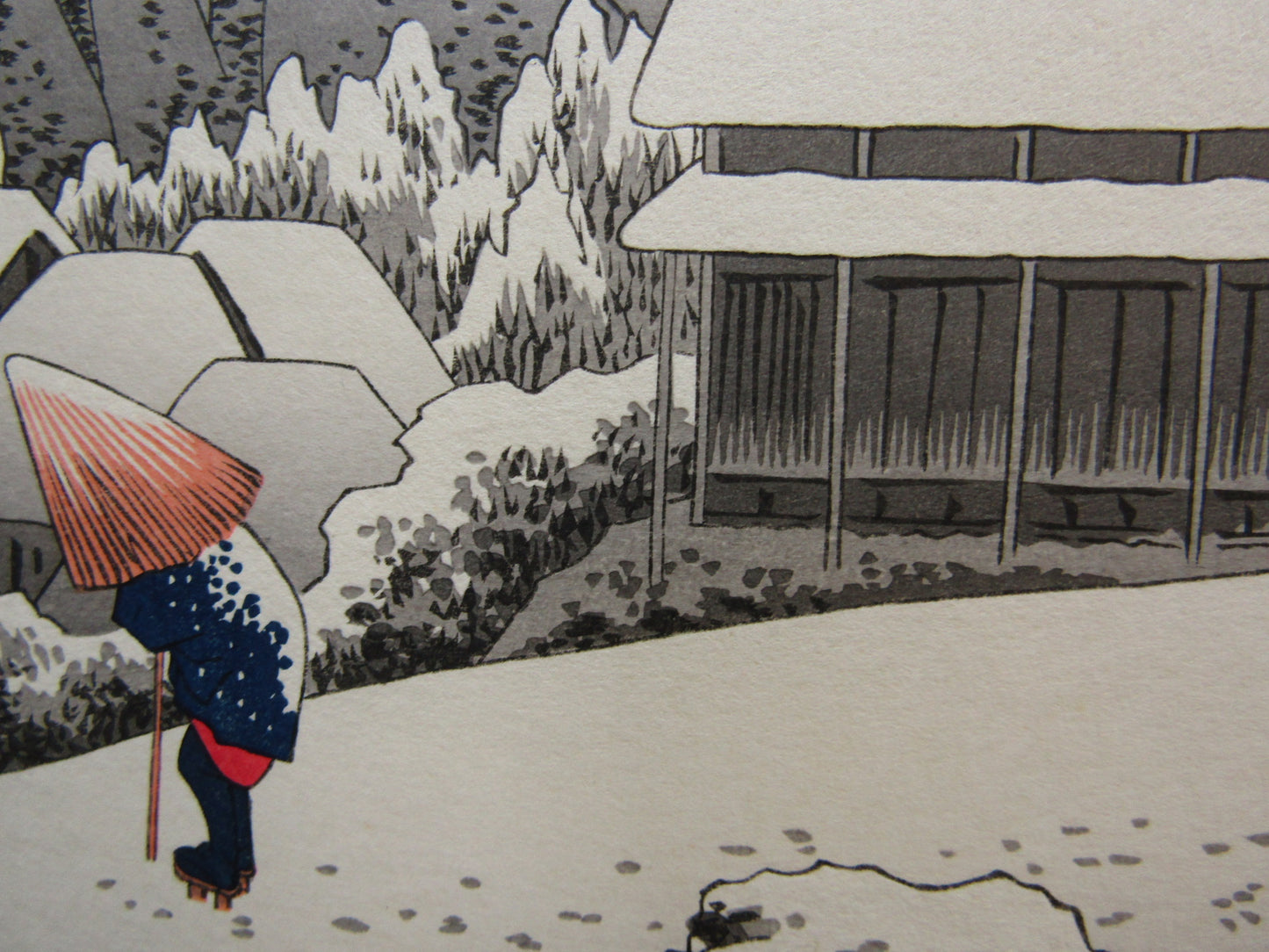 "Kanbara snow at night" Hiroshige Framed Woodblock print