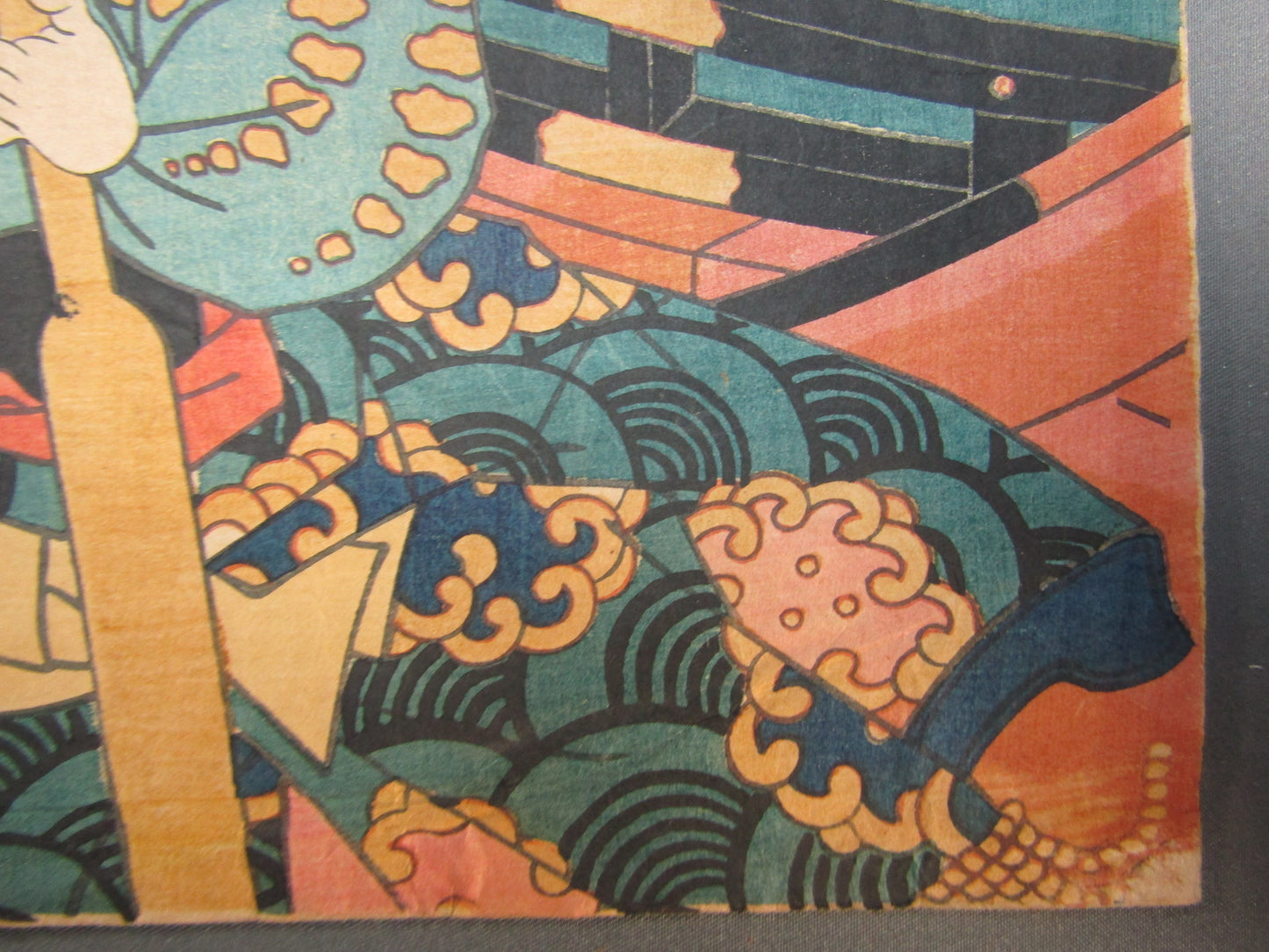 "Empress Jingu and the boatman" Kunisada Kabuki actor Woodblock print
