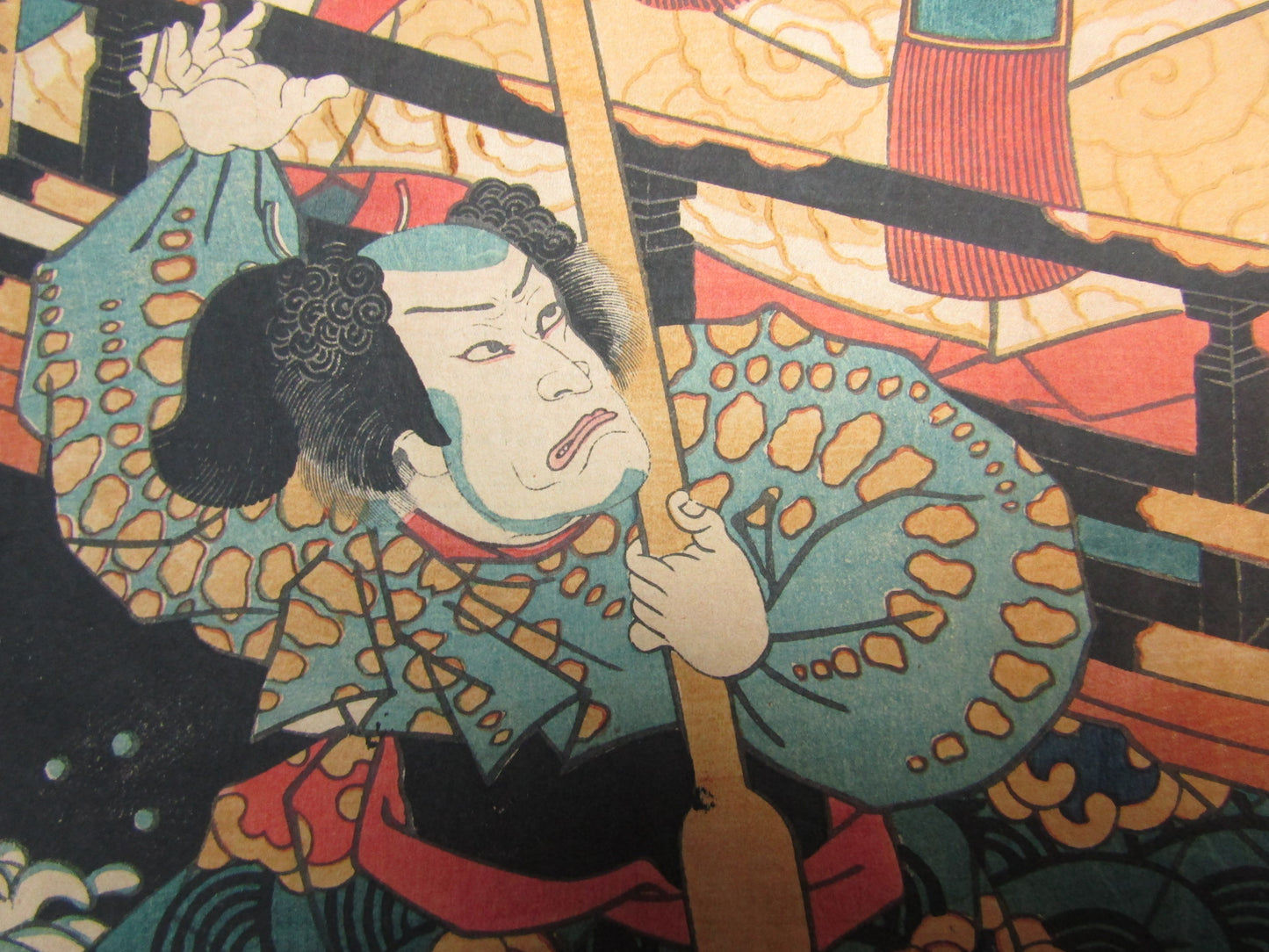 "Empress Jingu and the boatman" Kunisada Kabuki actor Woodblock print