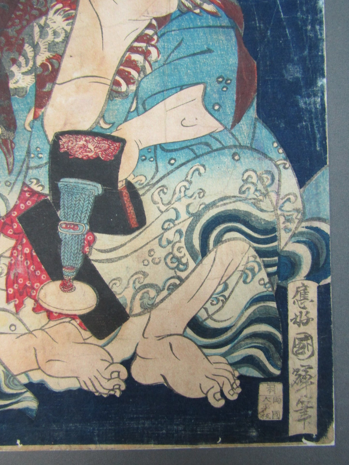 "Takamiyama Daigoroh Sumo wrestler" Ōkō Kuniteru Framed woodblock print