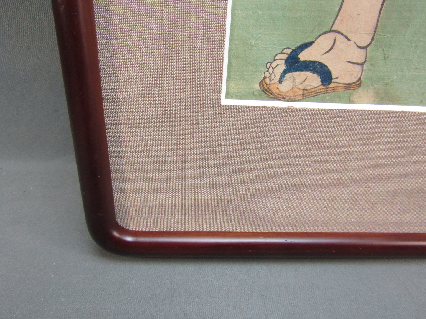 "Ōmatoi Chōkichi Sumo wrestler" Utagawa Kuniteru Framed woodblock print