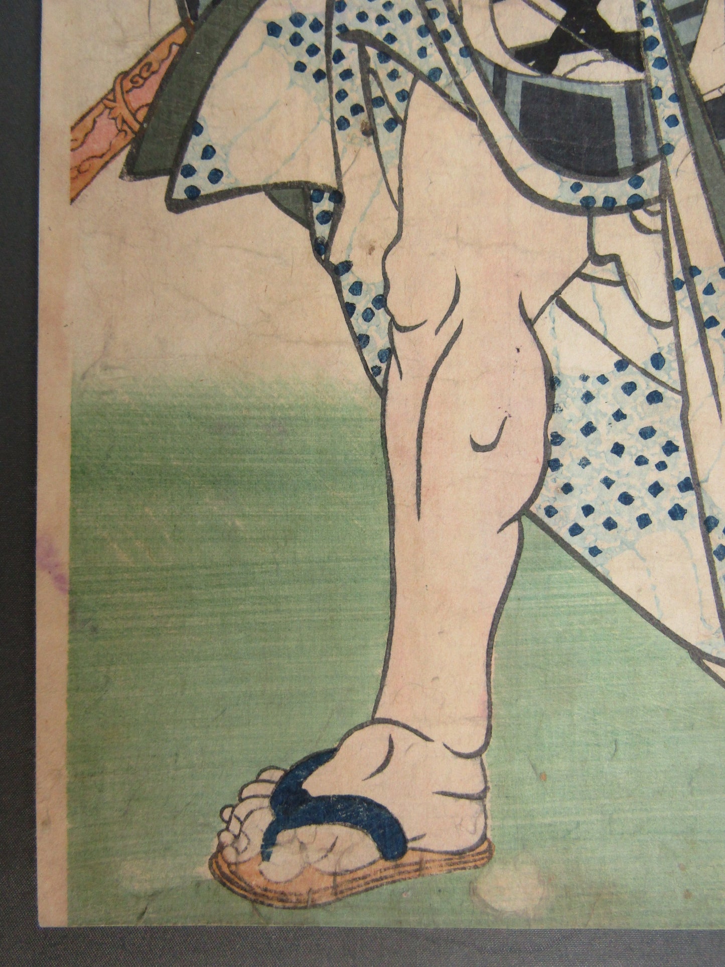 "Ōmatoi Chōkichi Sumo wrestler" Utagawa Kuniteru Framed woodblock print