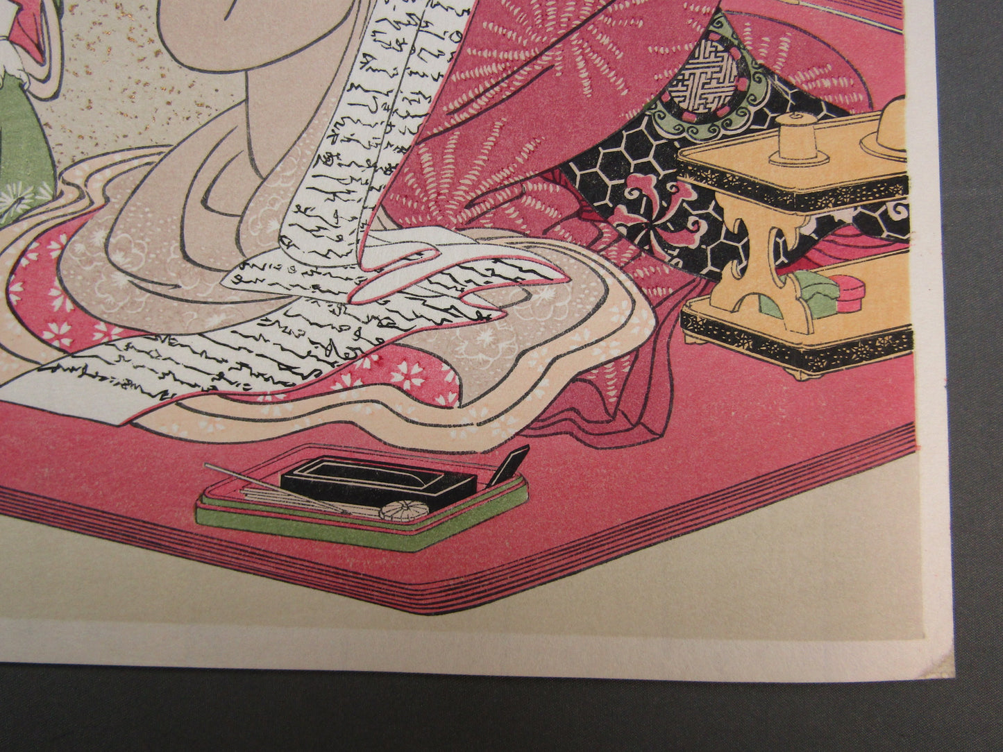 "Twelve Hours in a Green House Enokoku" Utamaro Woodblock print