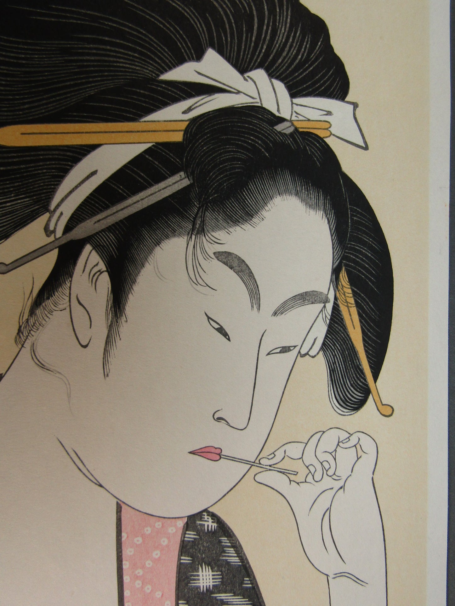 "Kitaguni Goshikisumi Kawagishi" Utamaro Woodblock print