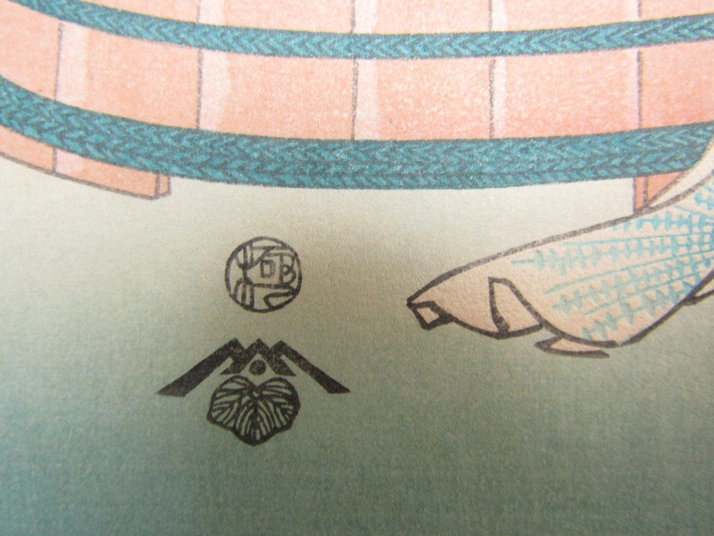 "Bathing beauty" Eisen Woodblock print