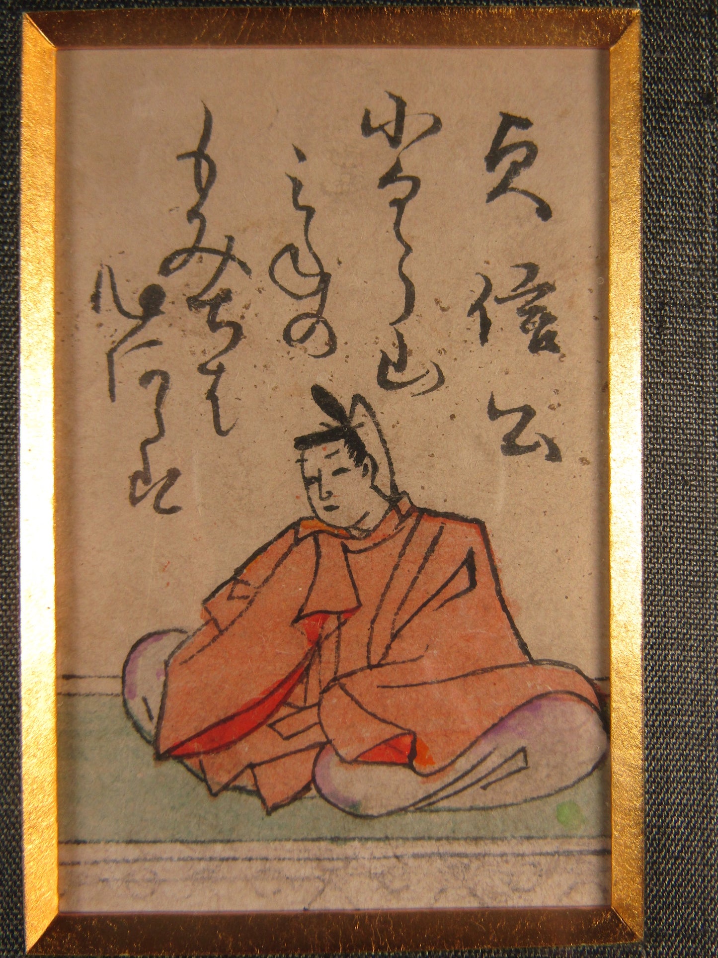 "Hyakunin Isshu" Japanese waka poems 2 framed Woodblock print