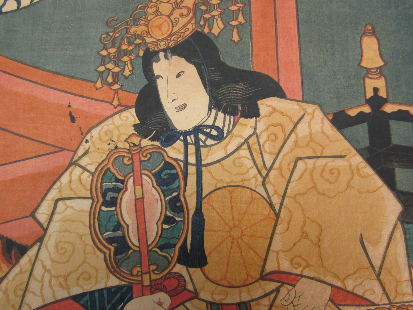 "Empress Jingu and the boatman" Kunisada Kabuki actor Woodblock print