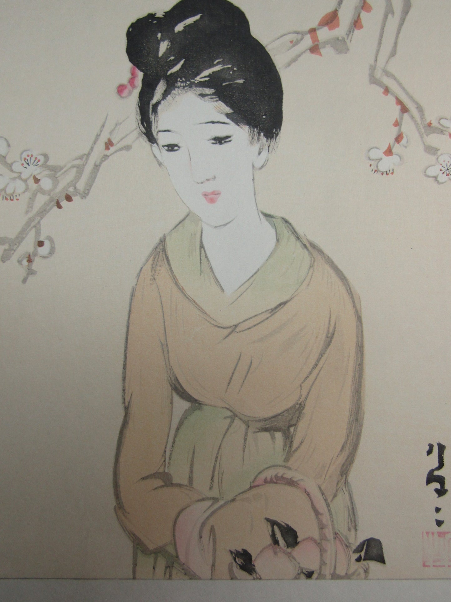 "Woman waiting for spring" Yumeji Takehisa Woodblock print