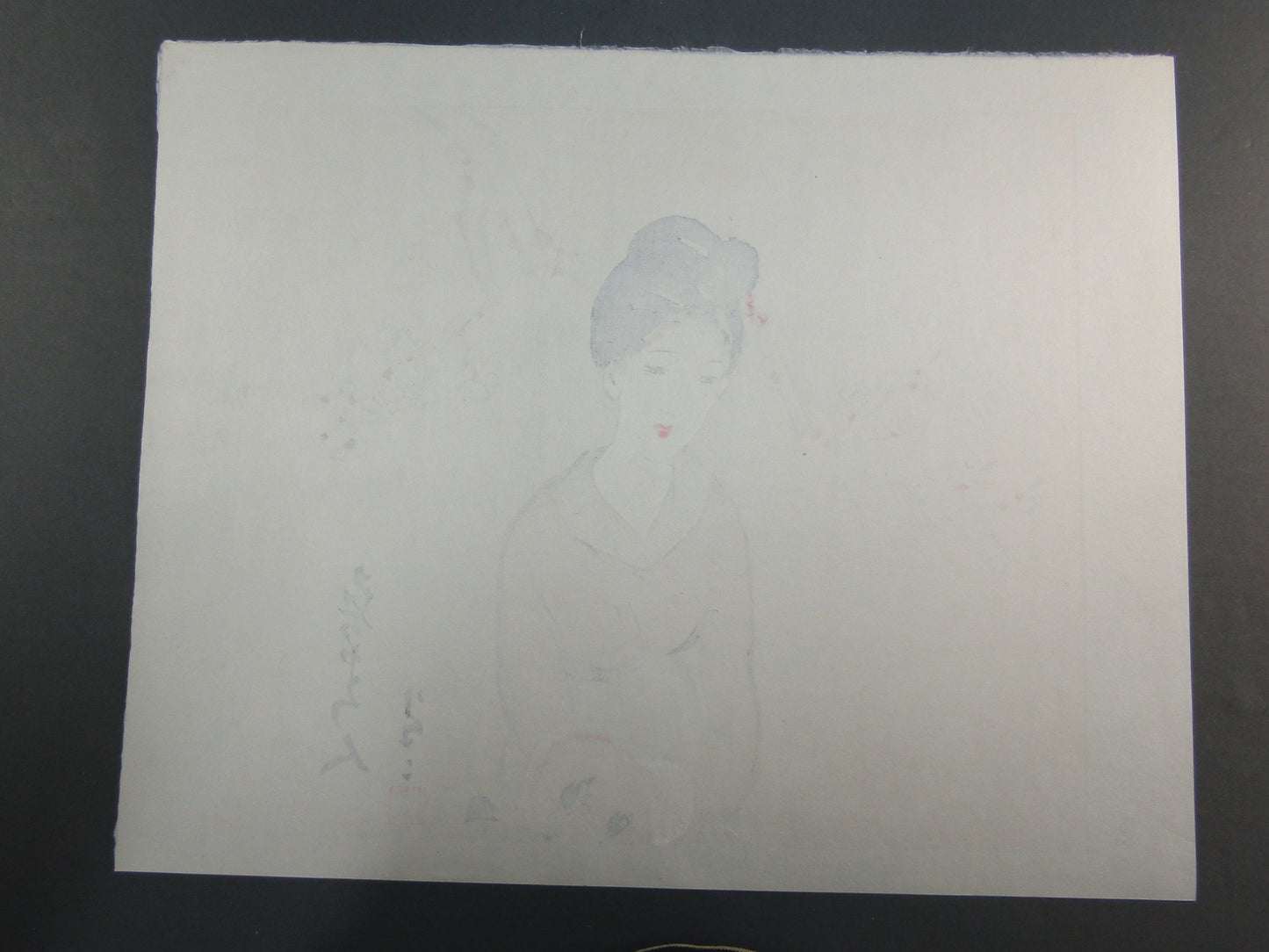 "Woman waiting for spring" Yumeji Takehisa Woodblock print